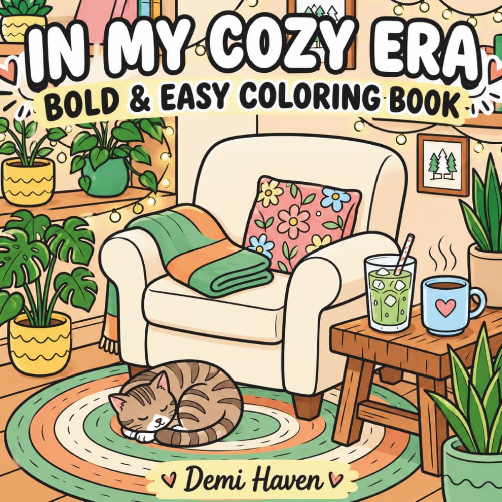 In My Cozy Era: A Bold and Easy Coloring Book for Adults and Teens | Cute Spaces, Warm Drinks, and Stress-Free Vibes baixar o livro de graça