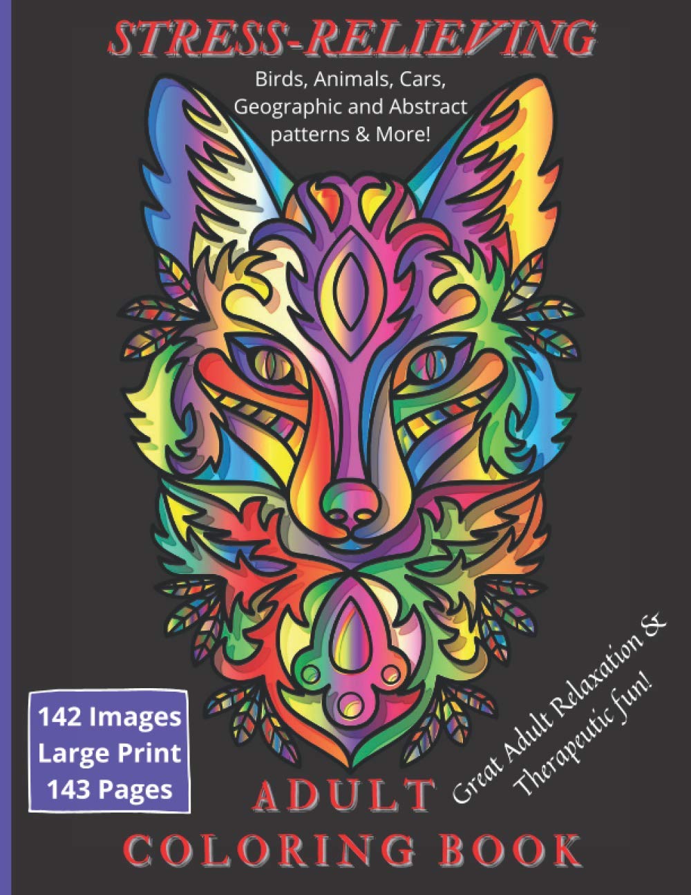 ler totalmente Stress-Relieving Adult Coloring Book: Birds, Animals, Cars, Geographic and Abstract patterns & More!