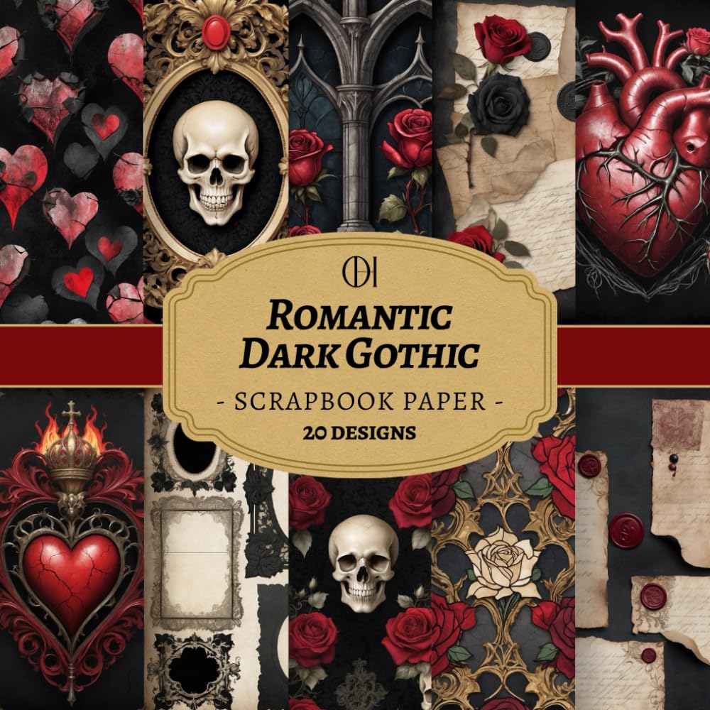 Romantic Dark Gothic Scrapbook Paper: 20 Double-Sided Romantic Gothic Designs Featuring Hearts, Dark Florals, Lace & Vintage Gothic Elements for Junk... Card Making, Collage & DIY Crafts (Craft Pad) baixar livro de graça