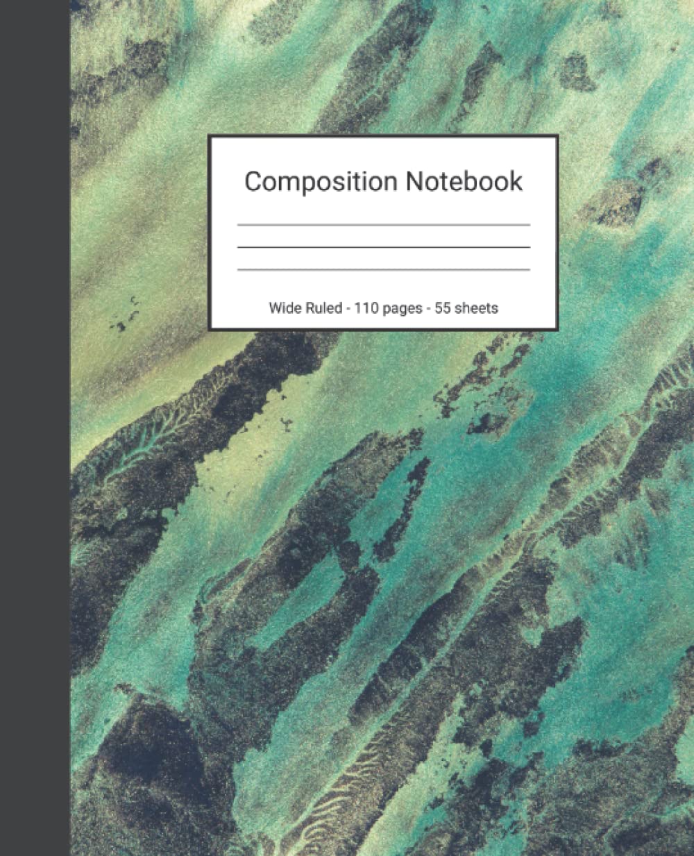 ler totalmente Composition Notebook: Wide Ruled Paper Notebook Journal - Black Green And Yellow Abstract Art - Blank Wide Lined Workbook