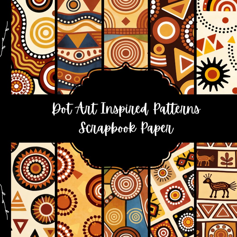 ler totalmente Dot Art Inspired Patterns Scrapbook Paper, Australian Junk Journal Paper, Abstract Decorative Paper, DIY Projects, Origami, Collage Sheets, Decoupage Paper, 10 Designs, Double Sided