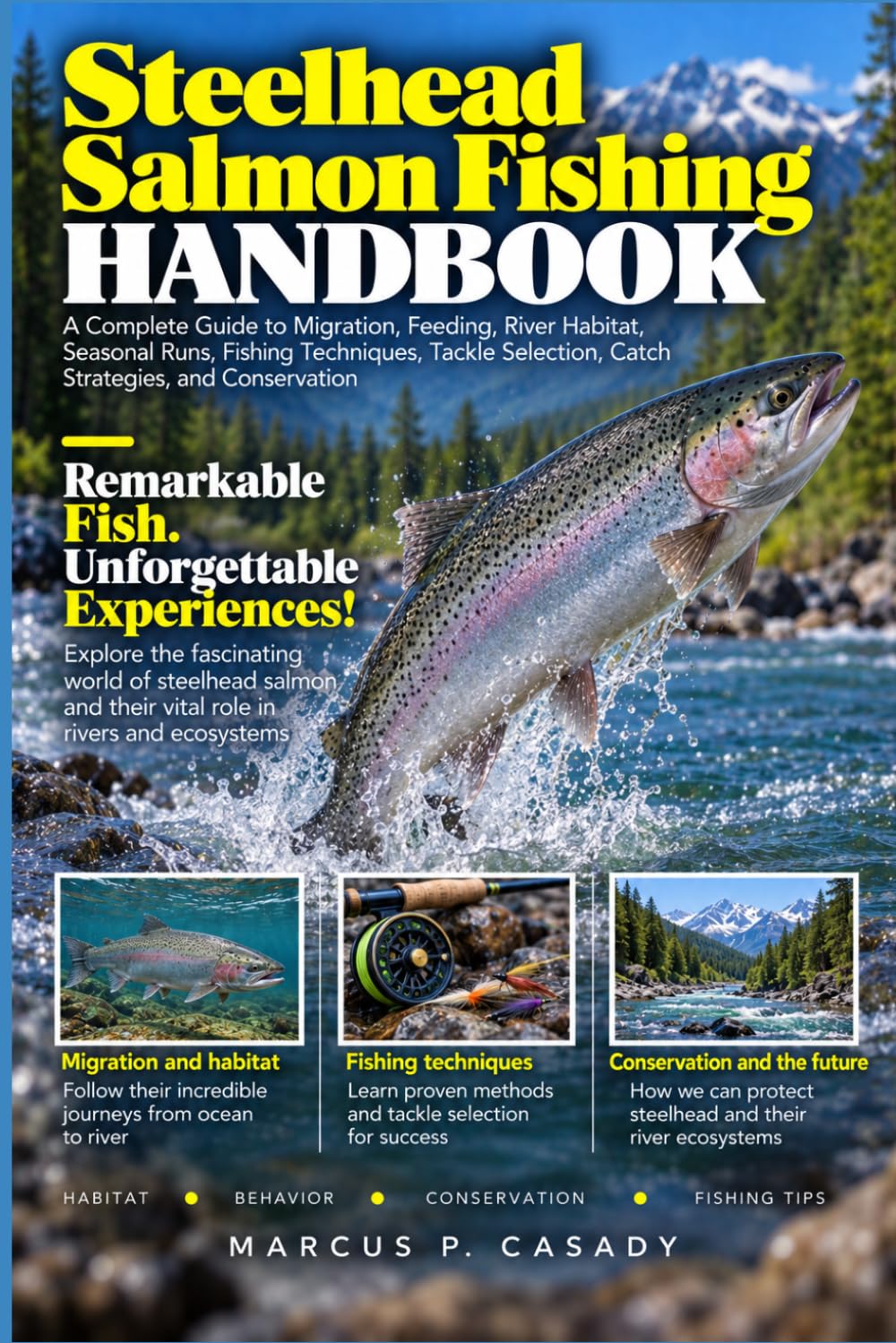 ler totalmente Steelhead Salmon Fishing Handbook: A Complete Guide to Migration, Feeding, River Habitat, Seasonal Runs, Fishing Techniques, Tackle Selection, Catch Strategies, and Conservation