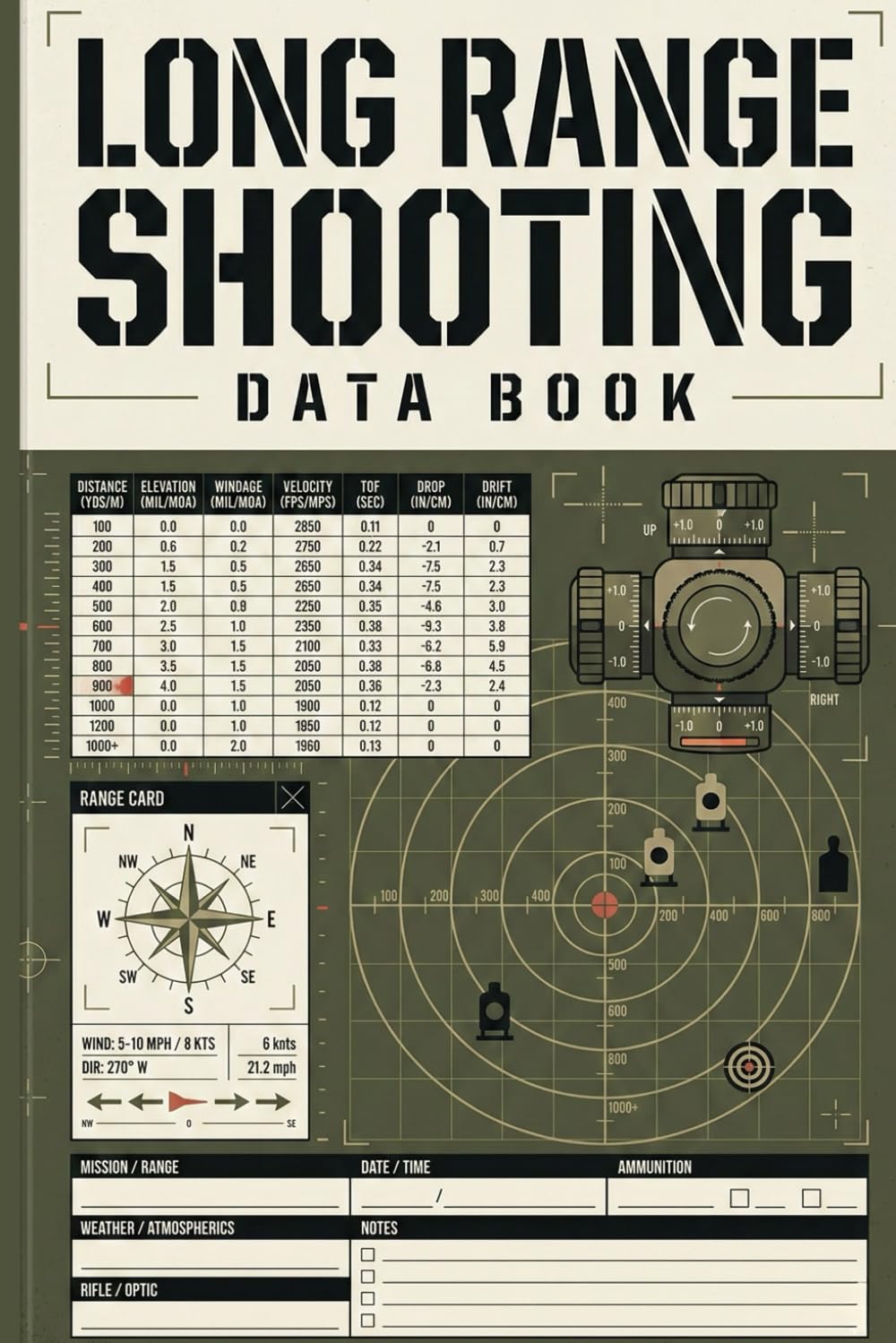 ler totalmente Long Range Shooting Data Book: Distance Precision Marksman Records: Track Ballistics, Windage, and Elevation Vitals for Rifles