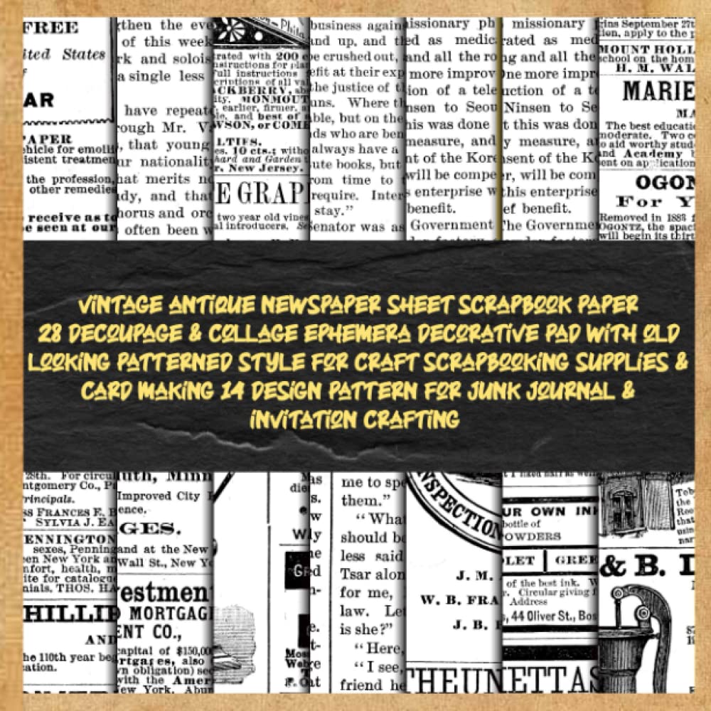 capítulo por capítulo baixar vintage antique newspaper sheet scrapbook paper 28 decoupage & collage ephemera decorative pad with old looking patterned style for craft... & invitation crafting: collection pack