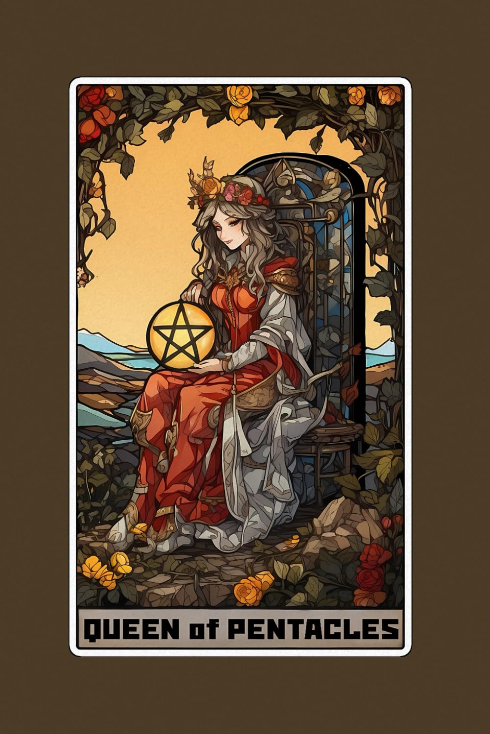 Queen of Pentacles - Tarot Card Notebook - Card No.66 (Color Ed.): A5 Ruled Lined Tarot Journal Diary Sketchbook Notebook - Queen of Pentacles (Nurturing and Practicality) baixar livro de graça