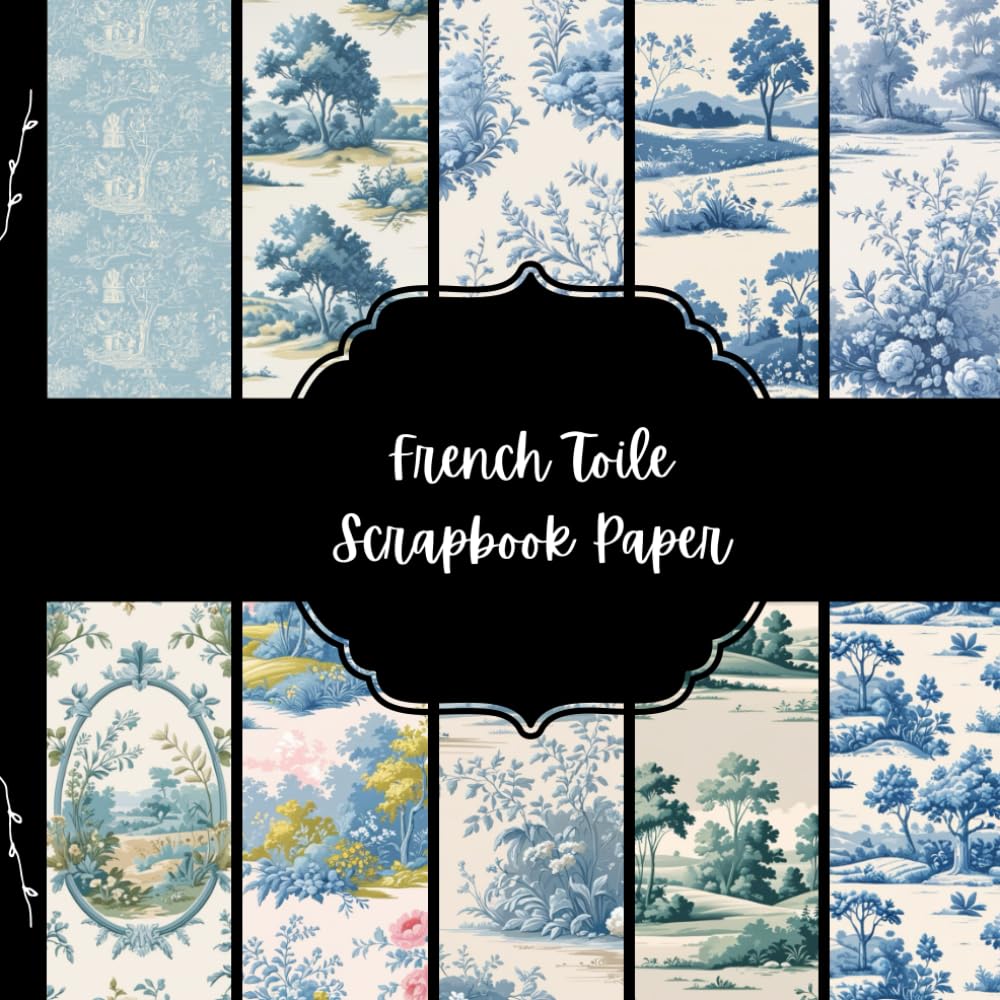 French Toile Scrapbook Paper, Nature Junk Journal Paper, Ornate Decorative Paper, DIY Projects, Origami, Collage Sheets, Decoupage Paper, 10 Designs, Double Sided baixar o livro de graça