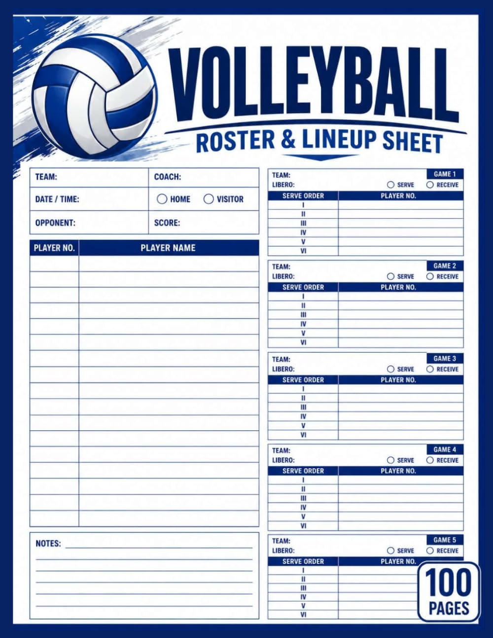 ler totalmente volleyball roster and lineup sheets: Volleyball Roster and Lineup Sheets: Team Management, Game Day and Match Preparation