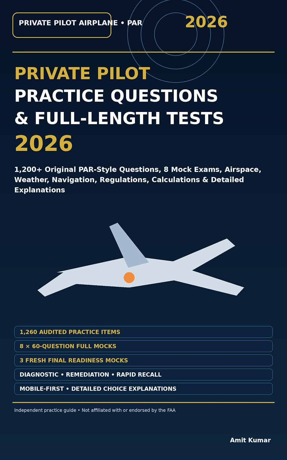 ler totalmente Private Pilot Practice Questions & Full-Length Tests 2026: 1,200+ Original PAR-Style Questions, 8 Mock Exams, Airspace, Weather, Navigation, Regulations,... & Detailed Explanations (English Edition)