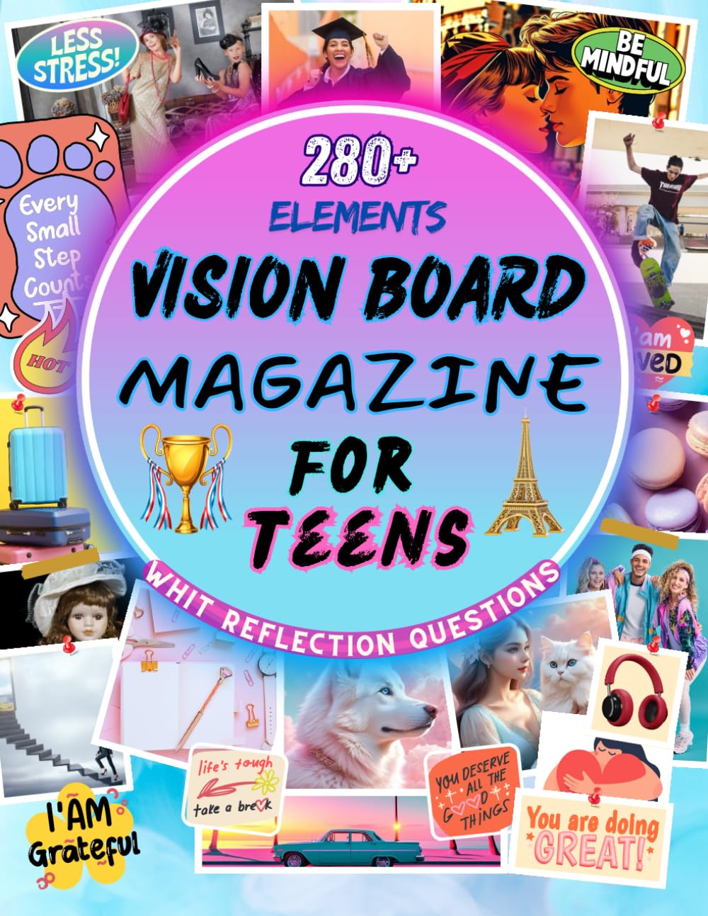 Vision Board Magazine For Teens: Book with 280+ Elements: Aesthetic Pictures Pastel, Vintage, Cottagecore, Dark Academia, Minimalist, Clipart,... Quotes (Whit Reflection Questions) baixar livro de graça