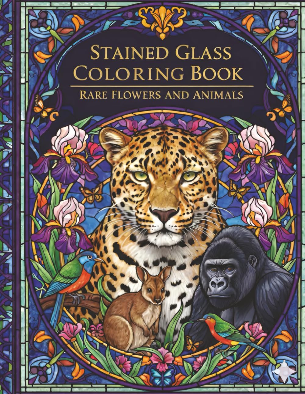 Stained Glass Colouring Book: Over 40 unique designs of rare animals and flowers for anxiety, stress and mindfulness baixar livro de graça