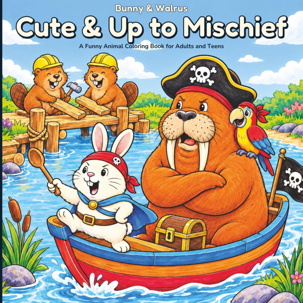 capítulo por capítulo baixar Bunny & Walrus: Cute & Up to Mischief: A Funny Animal Coloring Book for Adults and Teens