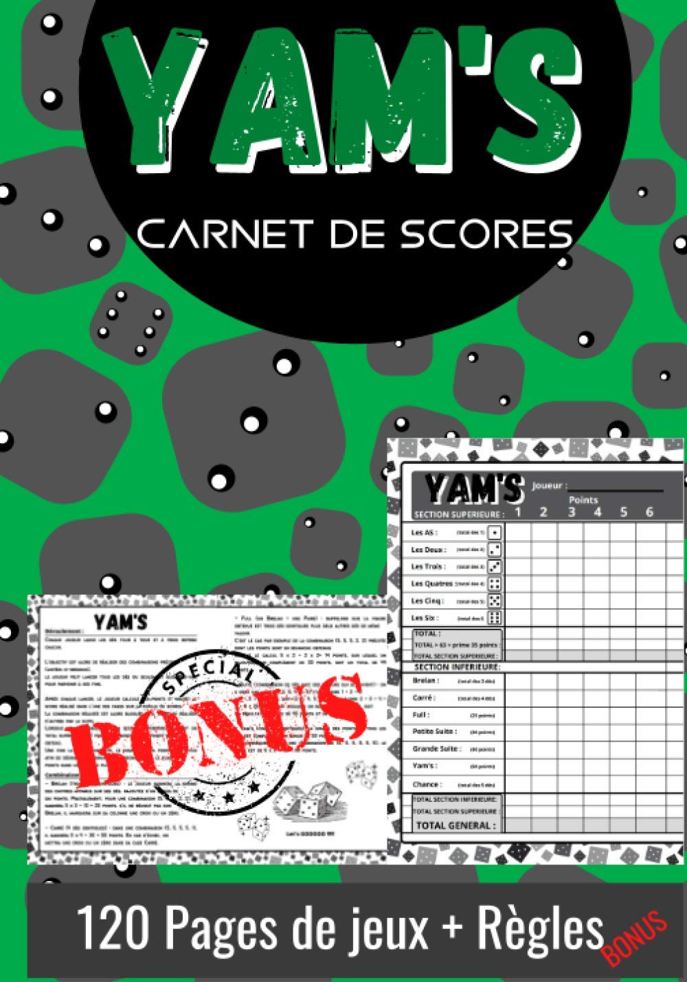 Yam's carnet de scores: Livre de 120 feuilles de scores format (17,78 * 25,4 cm) + 3 Pages de Règles de jeux: yahtzee et yams bloc de marque baixar o livro de graça