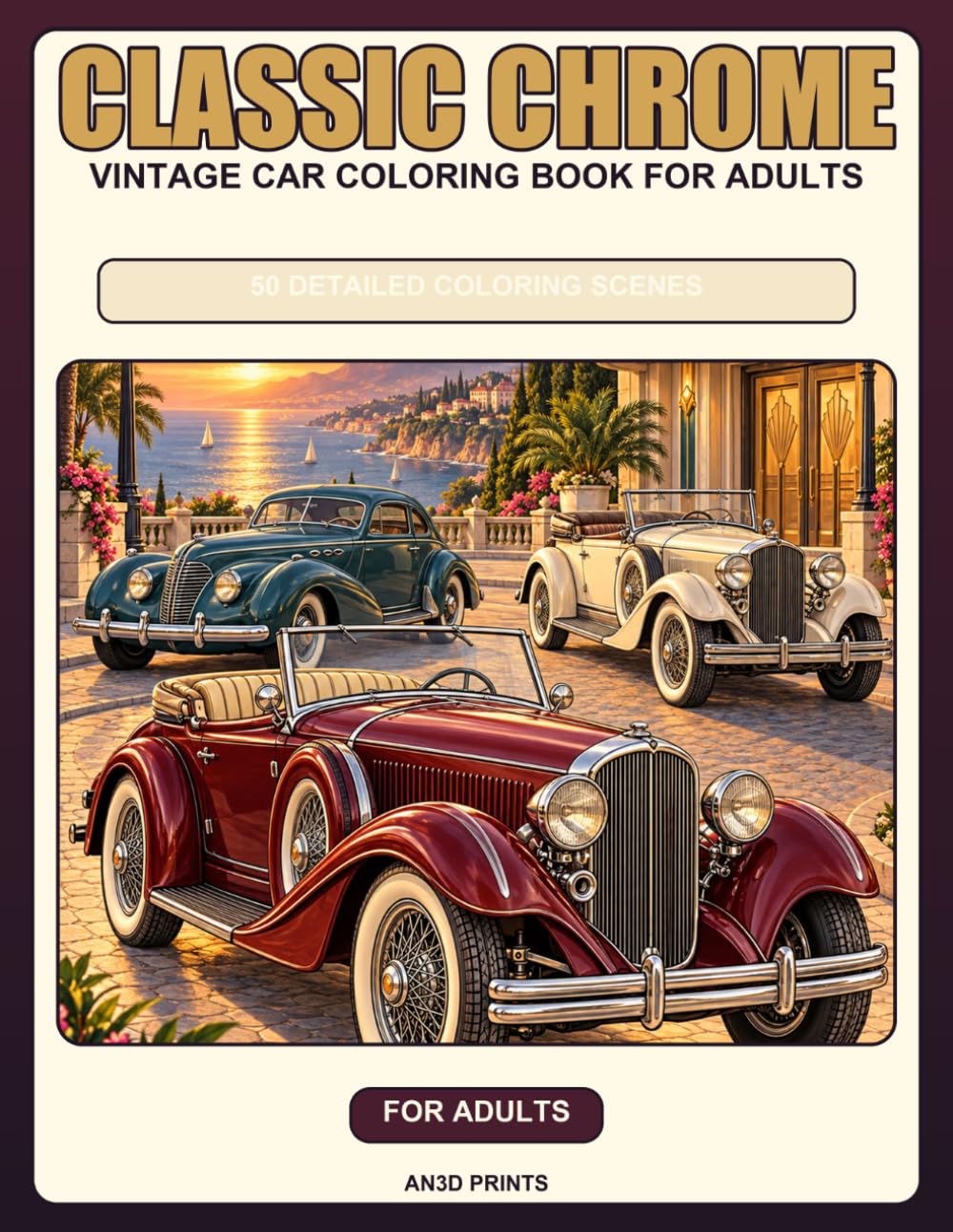 capítulo por capítulo baixar Classic Chrome: Vintage Car Coloring Book for Adults