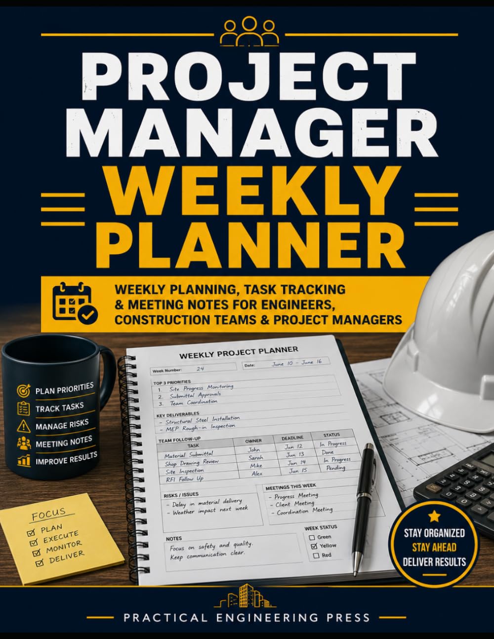 capítulo por capítulo baixar Project Manager Weekly Planner: Weekly Planning, Task Tracking & Meeting Notes for Engineers, Construction Teams & Project Managers