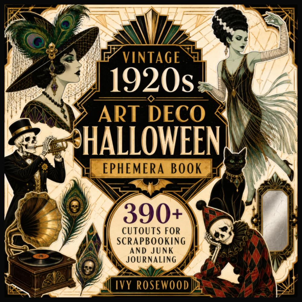 ler totalmente Vintage 1920s Art Deco Halloween Ephemera Book: 390+ Cutouts for Scrapbooking and Junk Journaling
