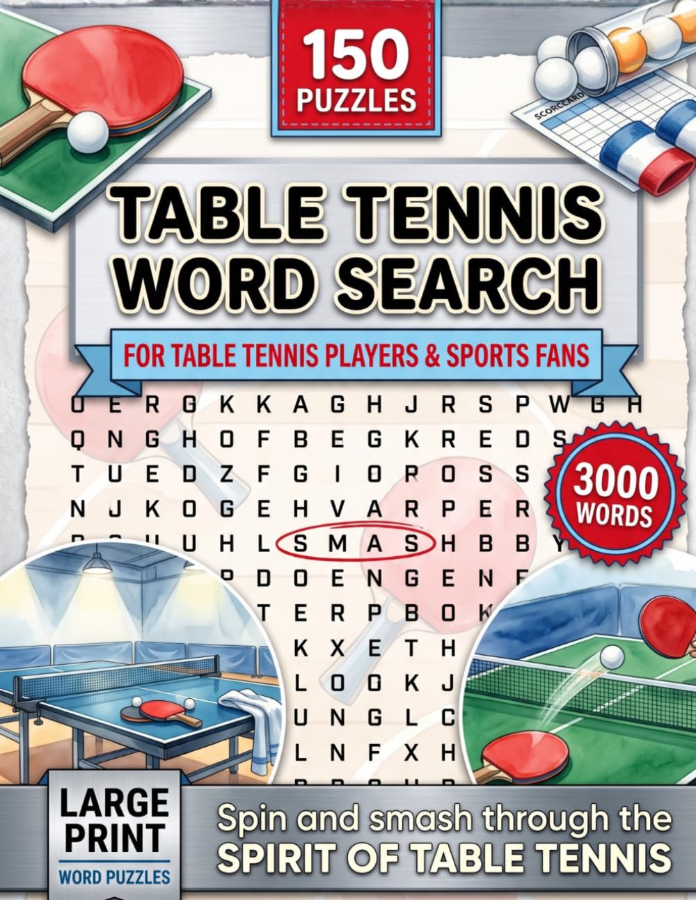 Table Tennis Word Search Puzzle Book: Spin, Speed and Smart Play — 150 Table Tennis Puzzles for Ping Pong Players and Clubs baixar livro de graça