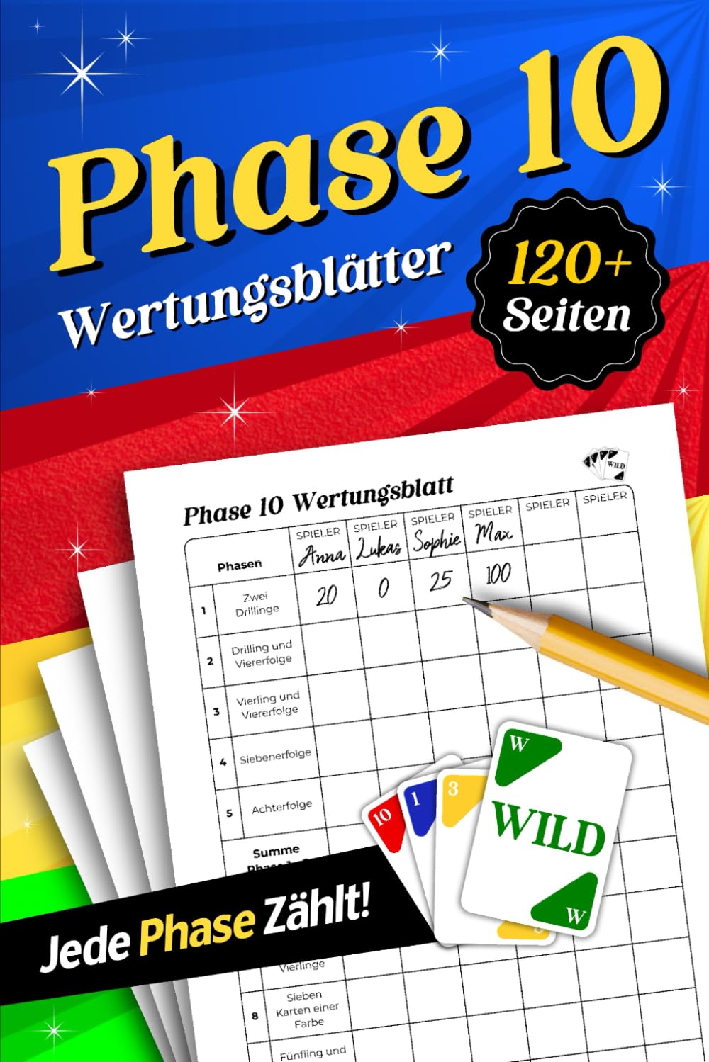 capítulo por capítulo baixar Phase 10 Wertungsblätter: 120+ Seiten zur Punkteerfassung
