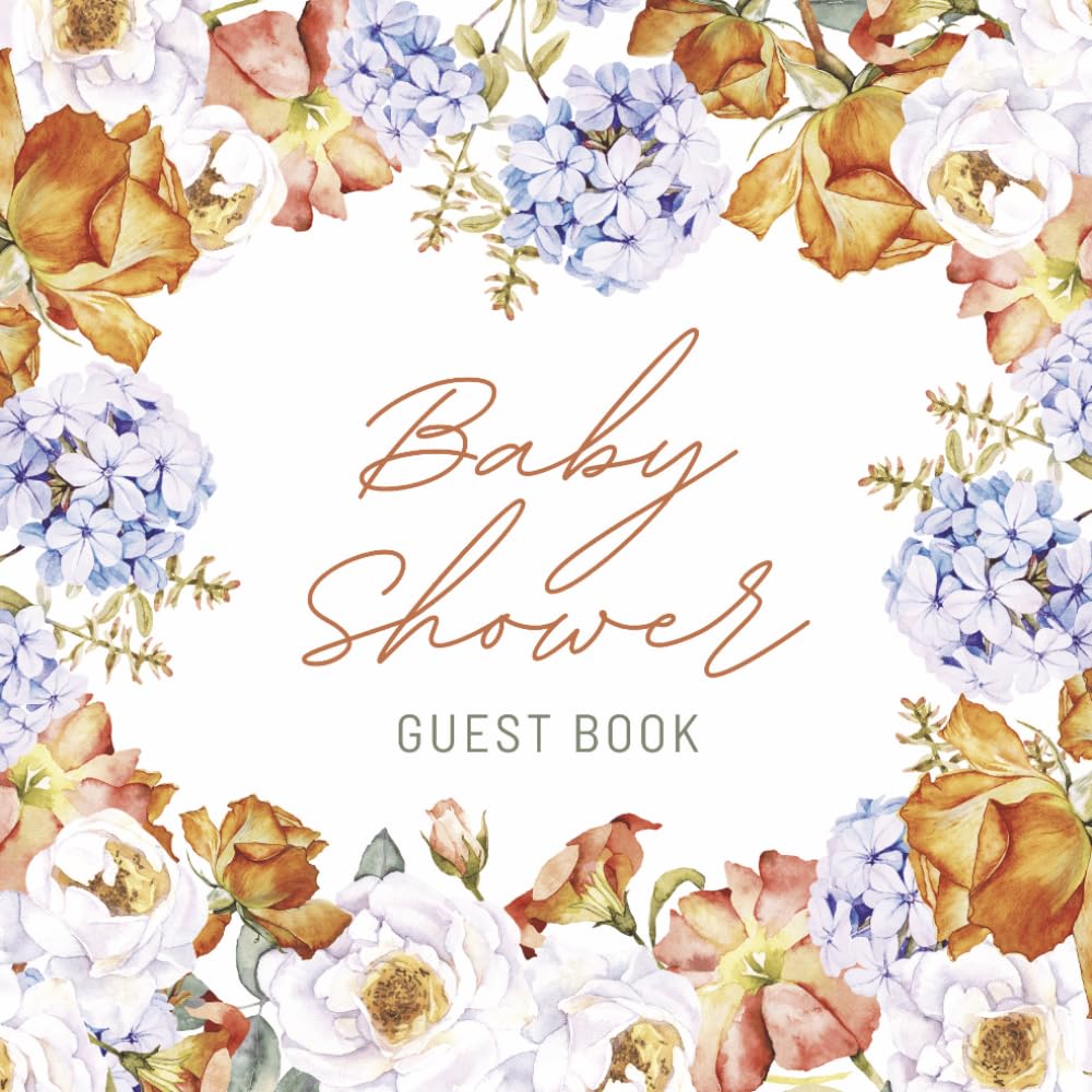 Baby Shower Guest Book: Elegant Brown Fall Floral Celebration Memory Keepsake for Guests to Sign-In, Record Predictions, Newborn Wishes, & Parental... & Photos/Memories Pages to Welcome New Infant baixar o livro de graça