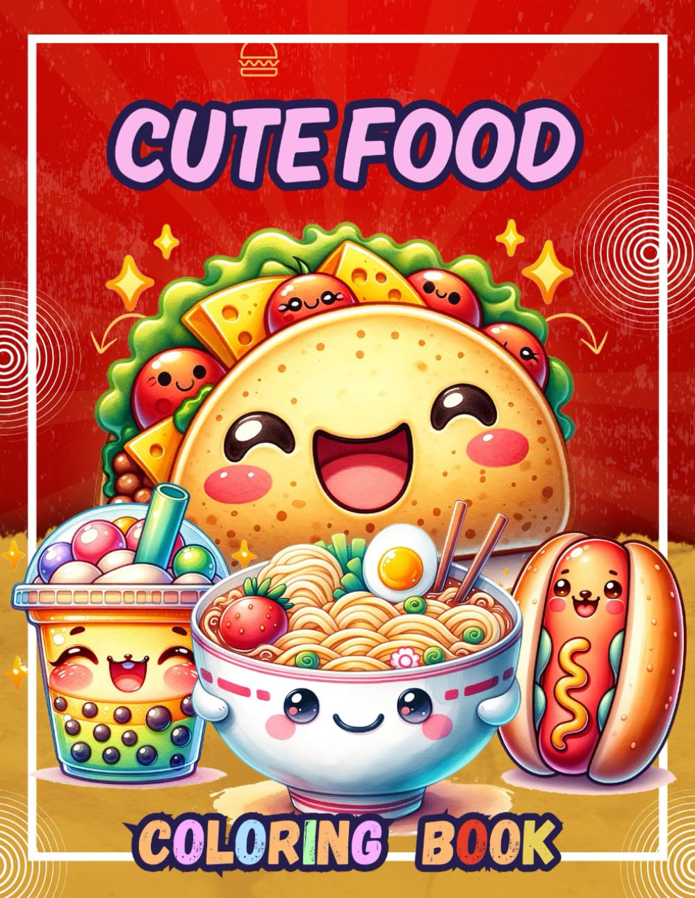 ler totalmente Cute Food Coloring Book: Very Simple Coloring Pages for Adults & Kids Relaxation