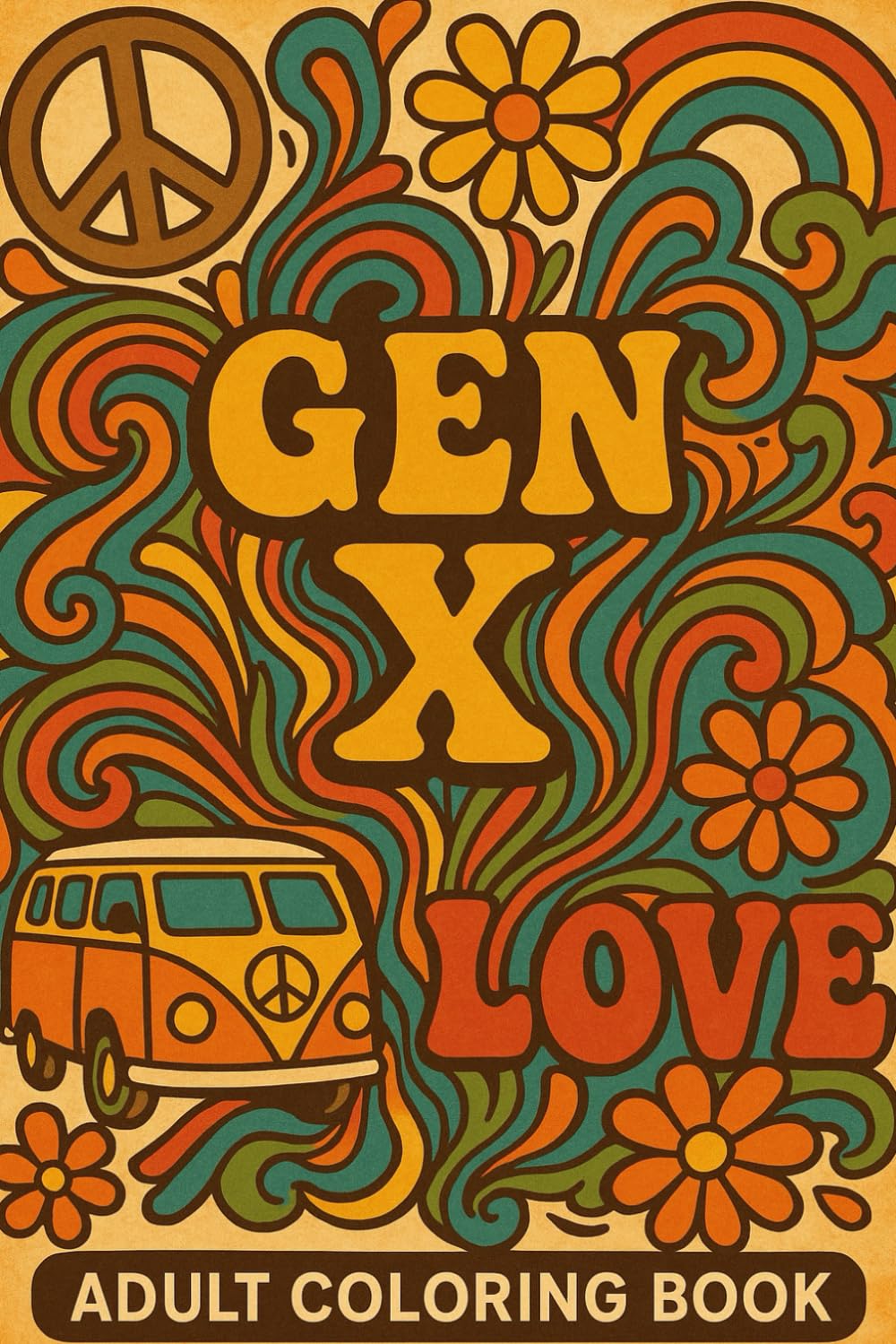GEN X: A 1970's Adult Coloring Book: “50 Groovy Retro Designs for Relaxation and Nostalgia” baixar livro de graça