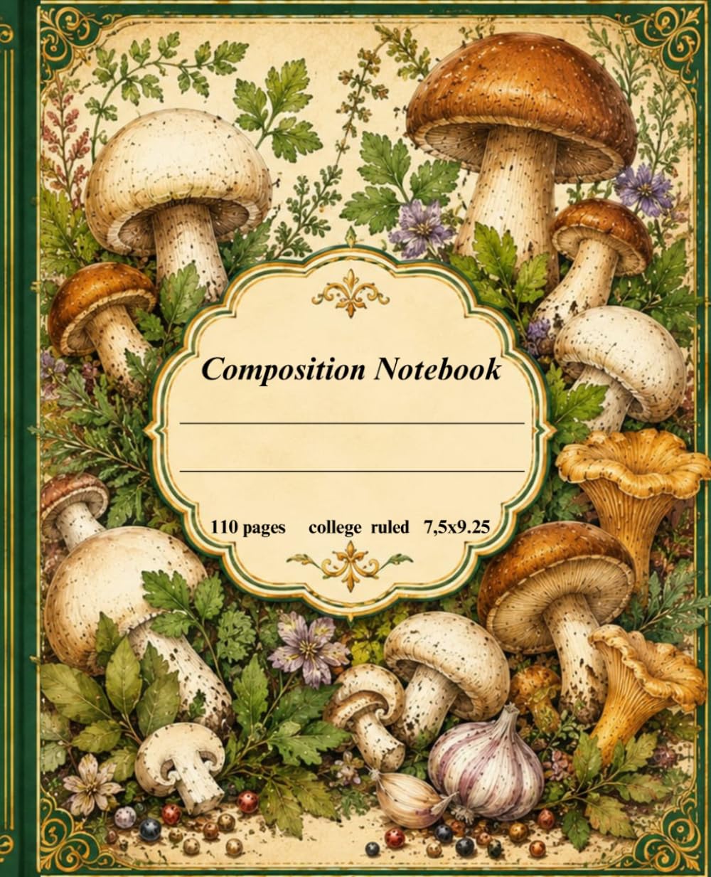 capítulo por capítulo baixar Composition Notebook: Vintage Mushroom Aesthetic Journal, Cottagecore Forest Fungi Lined Stationery, Dark Academia Diary for Women and Students, 110 College Ruled Pages