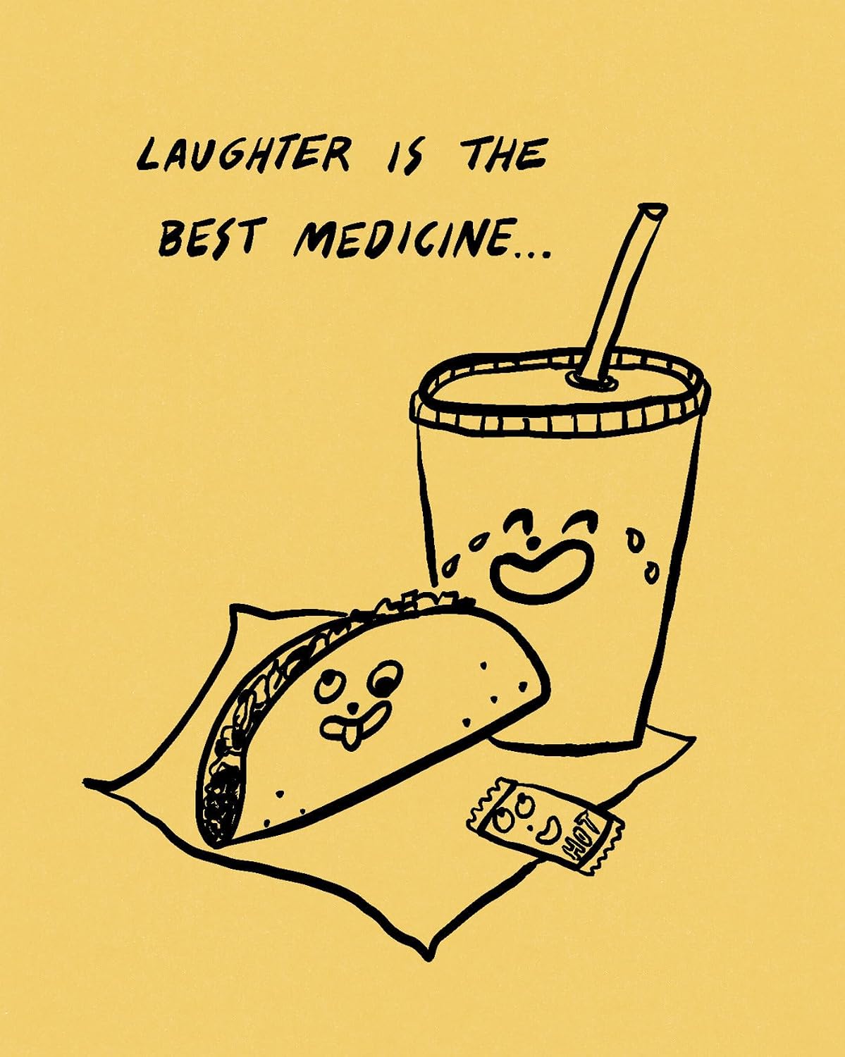 Humor Us Greeting Cards: Get Well - Laughter is the best medicine (Pack of 6)