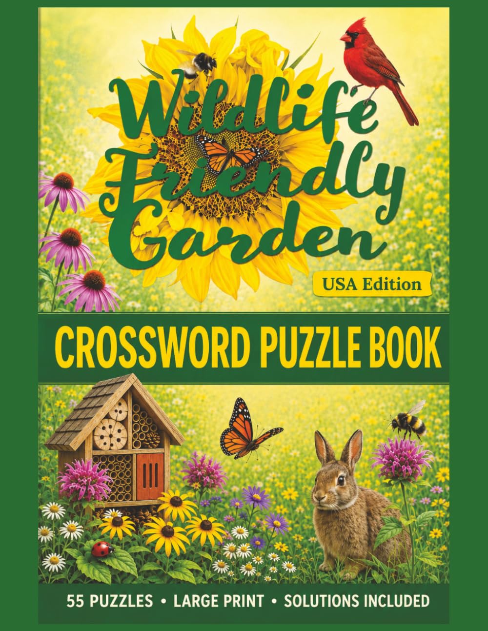 Wildlife Friendly Garden Crossword Puzzle Book – USA Edition: 55 Large Print Nature-Themed Crosswords About Backyard Birds, Butterflies, Bees, Native... (Wildlife & Nature Puzzle Collection) baixar livro de graça