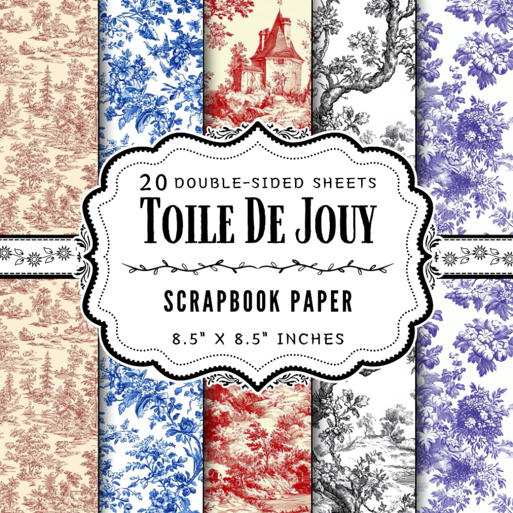 Toile De Jouy Scrapbook Paper: 20 Double Sided Sheets | 5 Vintage Designs for Collage, Origami, DIY Projects, Decoupage, & More | Premium Color, 8.5" x 8.5" baixar livro de graça