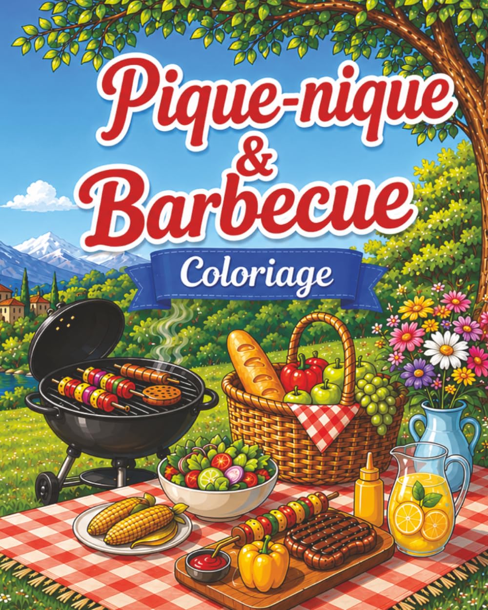 capítulo por capítulo baixar Pique-nique & Barbecue: Coloriage pour adultes et adolescents, 40 illustrations magnifiques (BBQ, nature, jardins, grill, délicieux repas, vacances... anti-stress, relaxant) (French Edition)