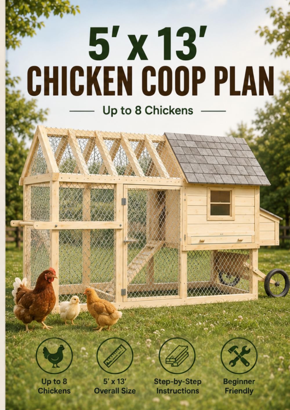 5' x 13' Chicken Coop Plan: Step-by-Step DIY Building Plans for a Spacious Backyard Chicken Coop baixar o livro de graça
