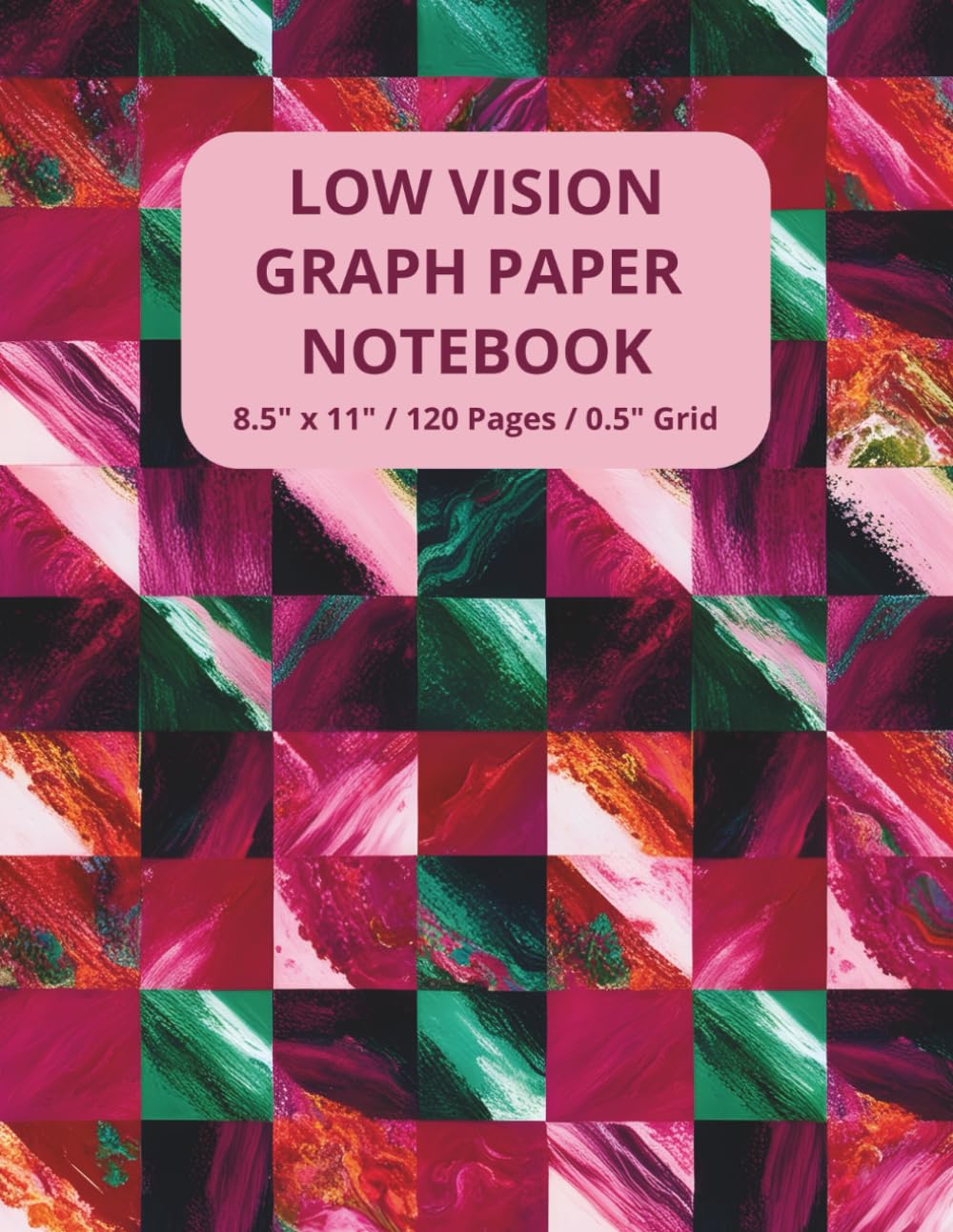 Low Vision Graph Paper Notebook: 0.5 Inch Grid, Bold Black Lines | Large Print Graphing Book for Seniors, Students, and Visually Impaired Adults – 8.5" x 11" baixar o livro de graça