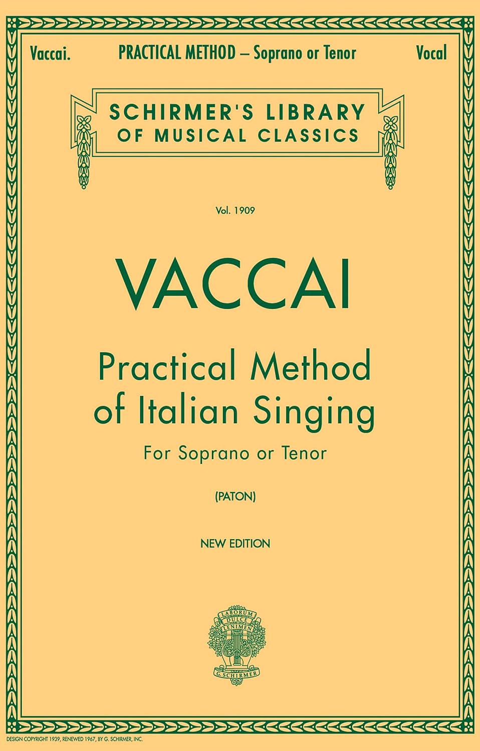 capítulo por capítulo baixar Practical Method of Italian Singing: Soprano or Tenor: Schirmer Library of Classics Volume 1909 Soprano or Tenor