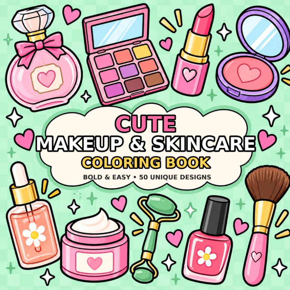 ler totalmente Cute Makeup Skincare Coloring Book: Bold and Easy Beauty and Cosmetics Designs for Adults and Teens A Cozy Self-Care Activity for Relaxation (Beauty & Self-Care Coloring Collection)