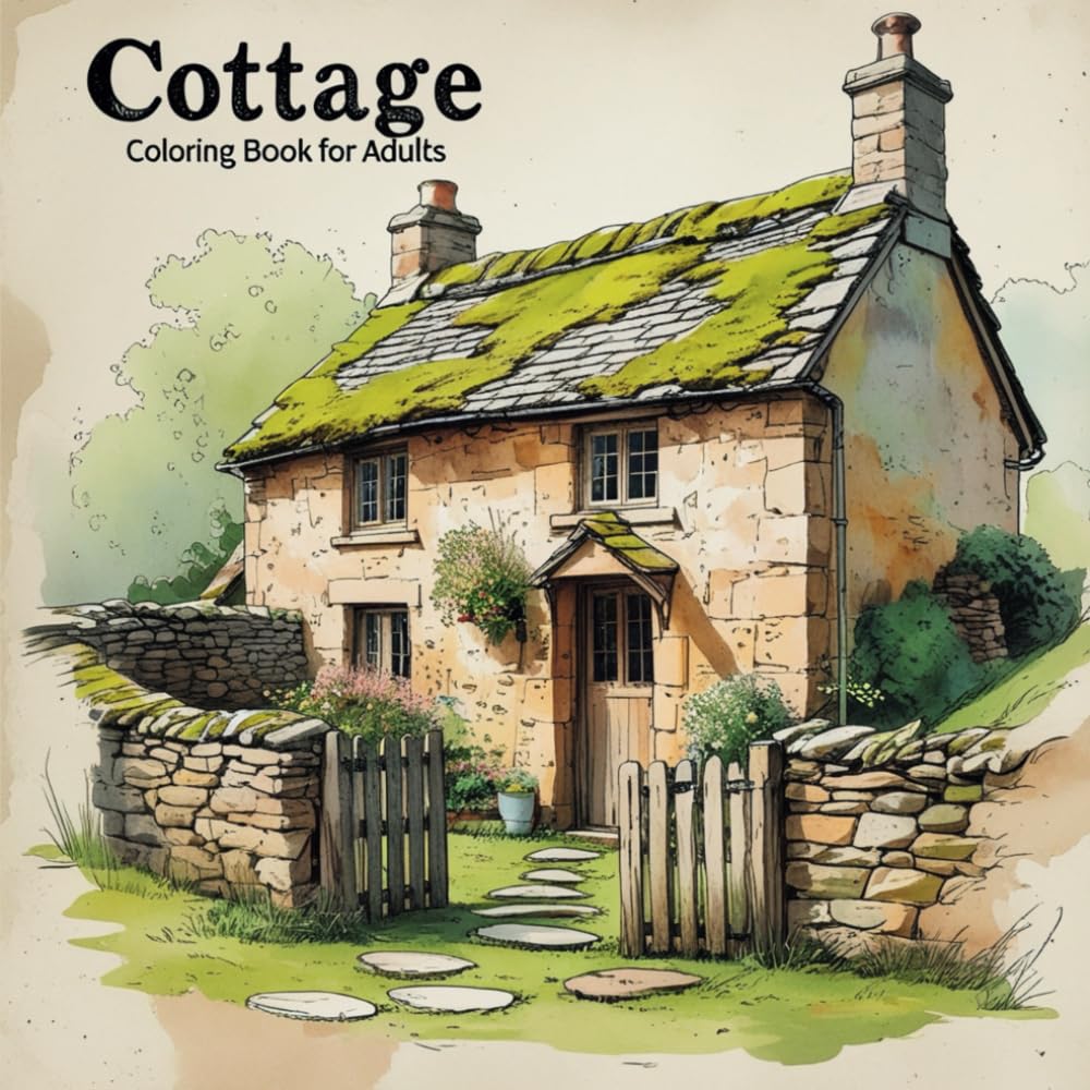 ler totalmente Cottage Coloring Book for Adults: Relax with 50 Unique Cottage Scenes Featuring Country Homes, Fairy Cottages, Rustic Cabins, and Vintage Houses