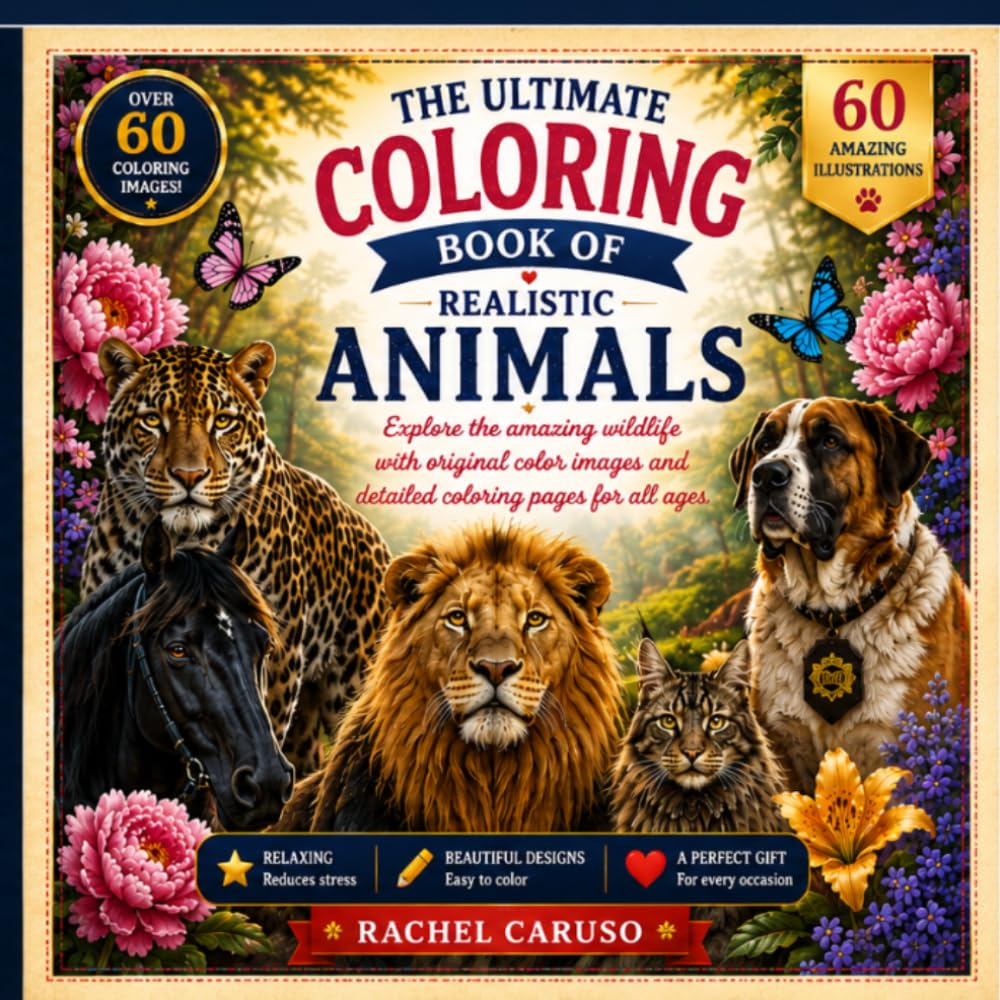 capítulo por capítulo baixar The Ultimate Realistic Animal Coloring Book: Explore amazing wildlife with original color images and detailed coloring pages for all ages (Italian Edition)