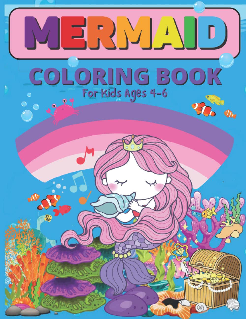 ler totalmente Mermaid Coloring Book: For Kids Ages 4-6, Over 50 Cute Mermaid Illustrations, Enjoy Coloring Lovely Mermaids