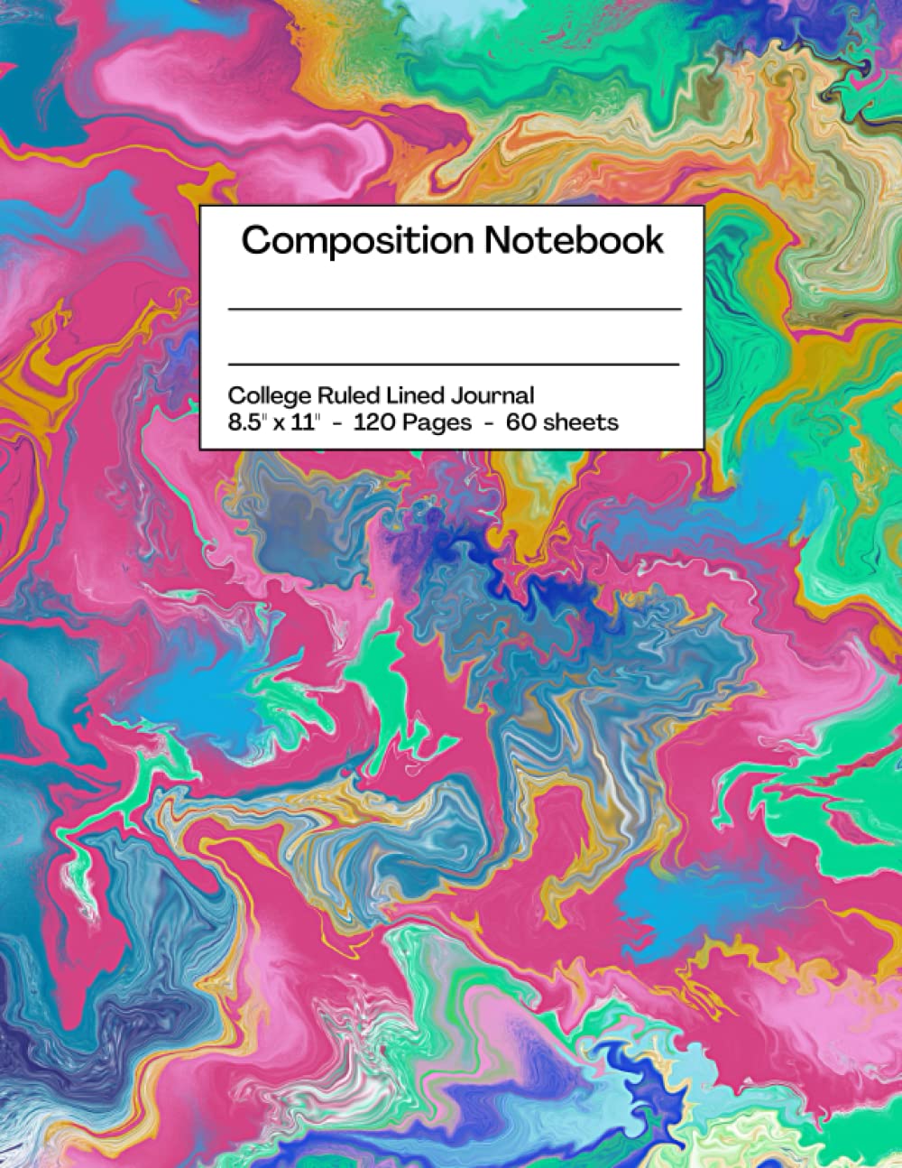 College Ruled Composition Notebook: A Blank-Lined Journal With Pretty Rainbow Fluorite Crystal Liquid Marble For Writing baixar livro de graça