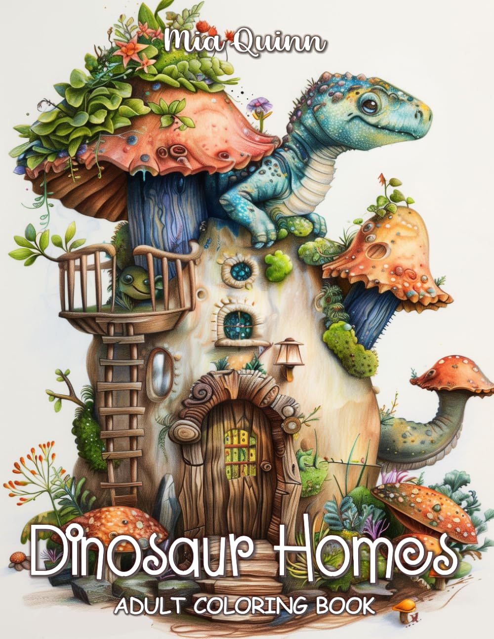 Dinosaur Homes Adult Coloring Book: Explore 50 Fantasy Fairy Homes for Adults Relaxation, Stress Relief (Fantasy Homes Coloring Books) baixar o livro de graça