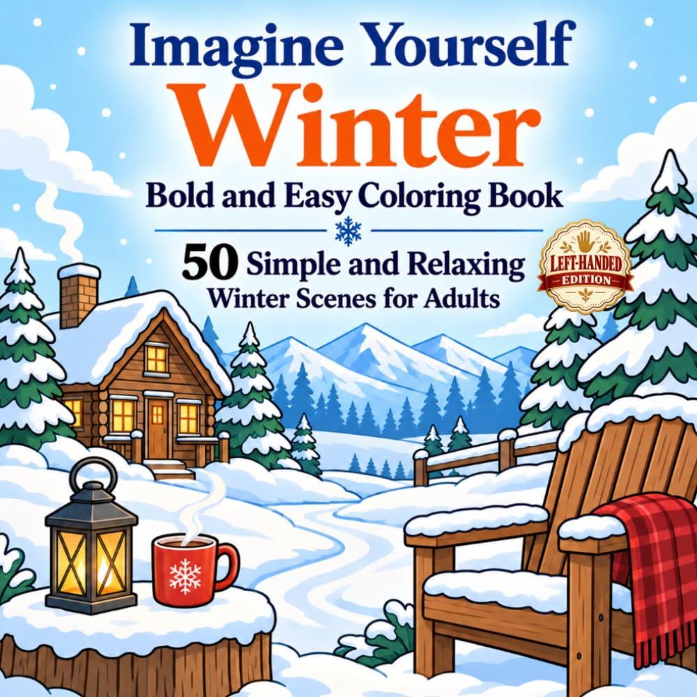 ler totalmente Imagine Yourself Winter Bold and Easy Coloring Book: LEFT HANDED EDITION Simple and Relaxing Winter Scenes for Adults (Imagine Yourself Coloring Series)