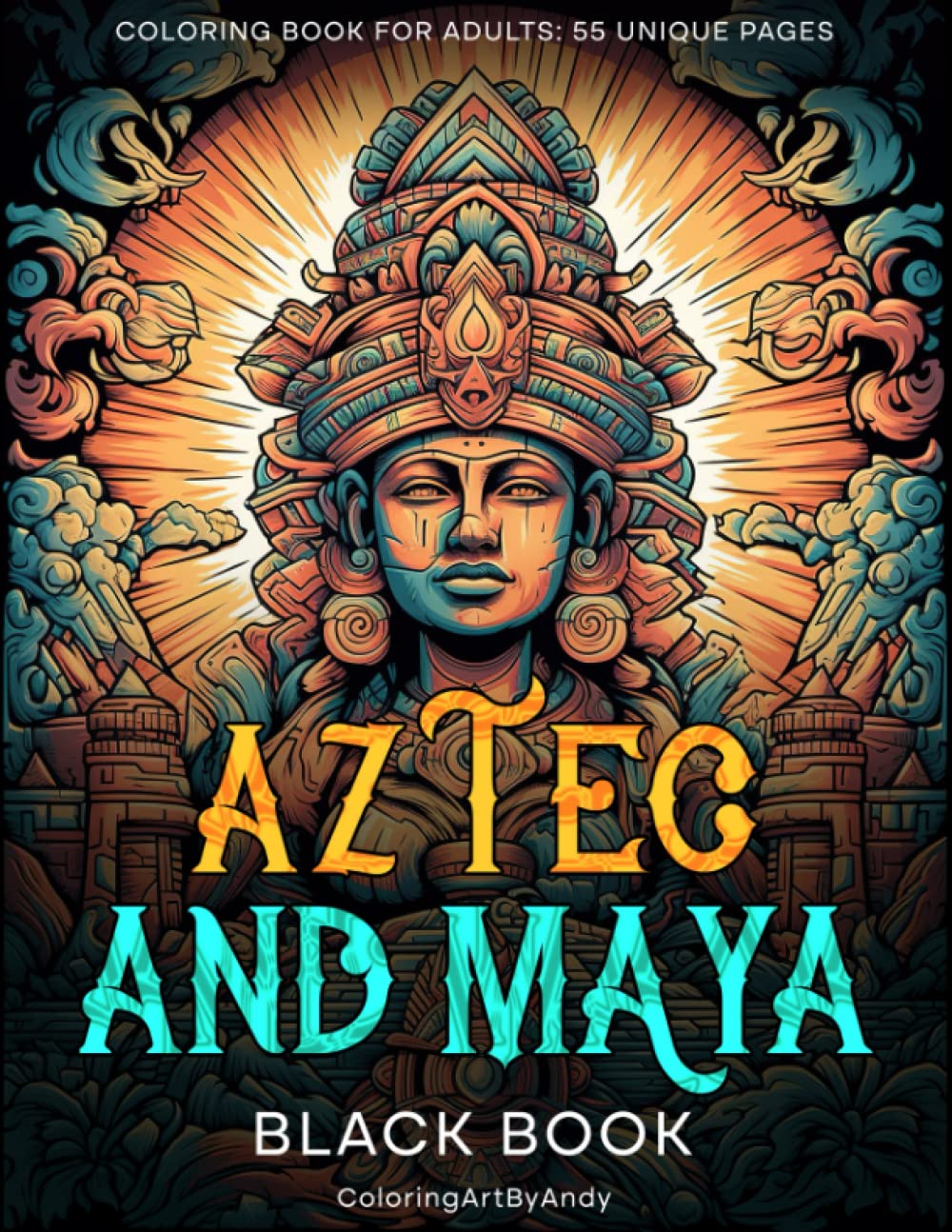 Aztec and Maya Black Book - Coloring Book for Adults: 55 unique Designs (Black Books) baixar livro de graça