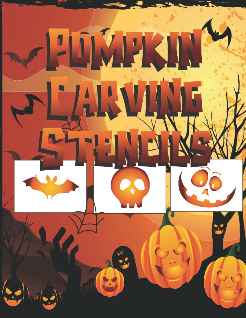 ler totalmente Pumpkin Carving Stencils: 60 Pumpkin carving Patterns | Templates for Carving Funny and Spooky Faces to use for Halloween