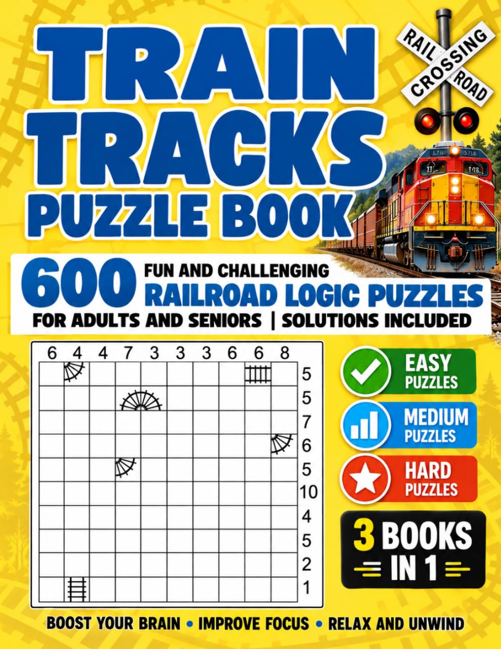 Train Tracks Puzzle Book: 600 Fun and Challenging Railroad Logic Puzzles for Adults and Seniors | Solutions Included baixar o livro de graça