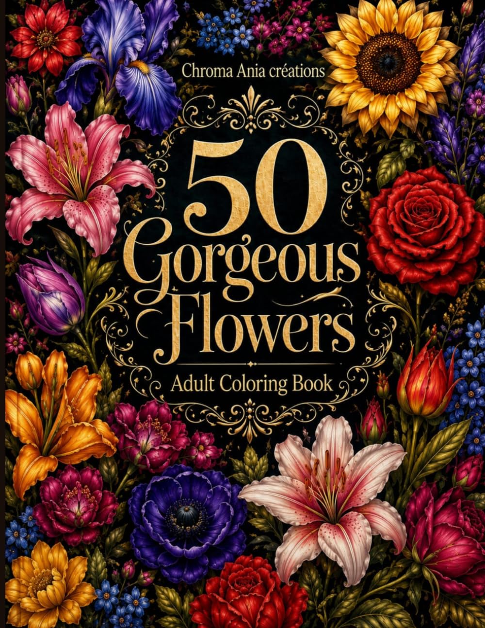 50 Gorgeous Flowers Adult Coloring Book: A Stunning Collection of Relaxing Flower Bouquets, Wreaths, and Beautiful Floral Patterns for Stress Relief baixar o livro de graça