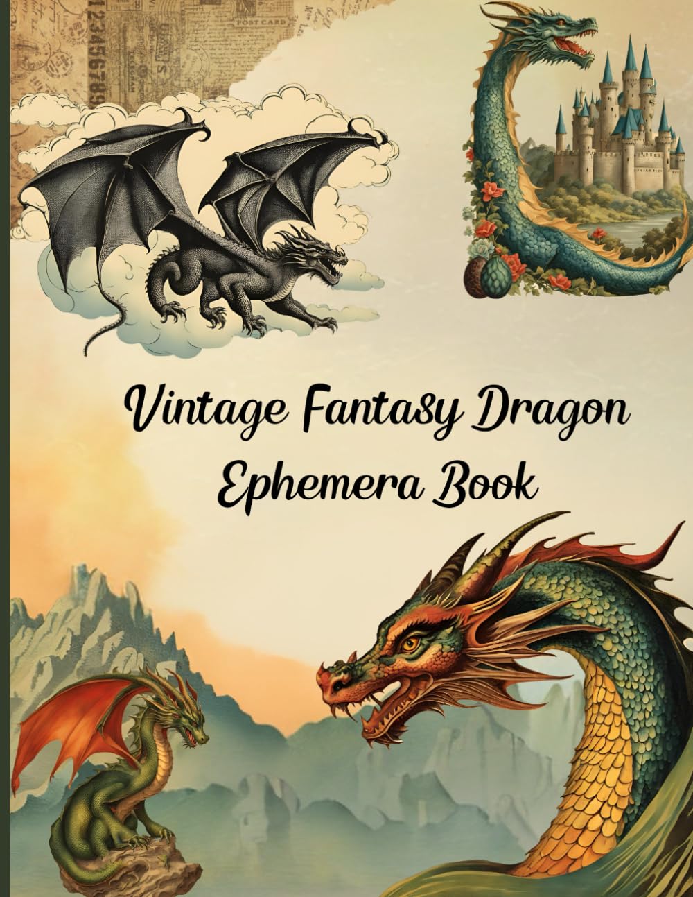 Vintage Fantasy Dragon Ephemera Book: Mythical Creature Illustrations, For Junk Journals, Scrapbooking, Mixed Media, Paper Crafts, DIY Projects, And More baixar livro de graça