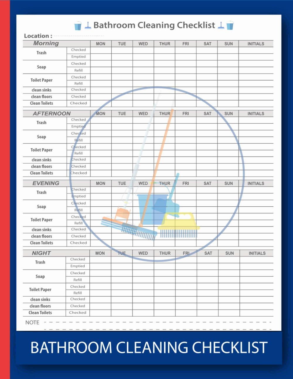 Bathroom Cleaning Checklist: Daily Restroom Cleaning Log Book For Office, Restaurant, Hotels, Gym, Home, Cafes, and Others business baixar o livro de graça
