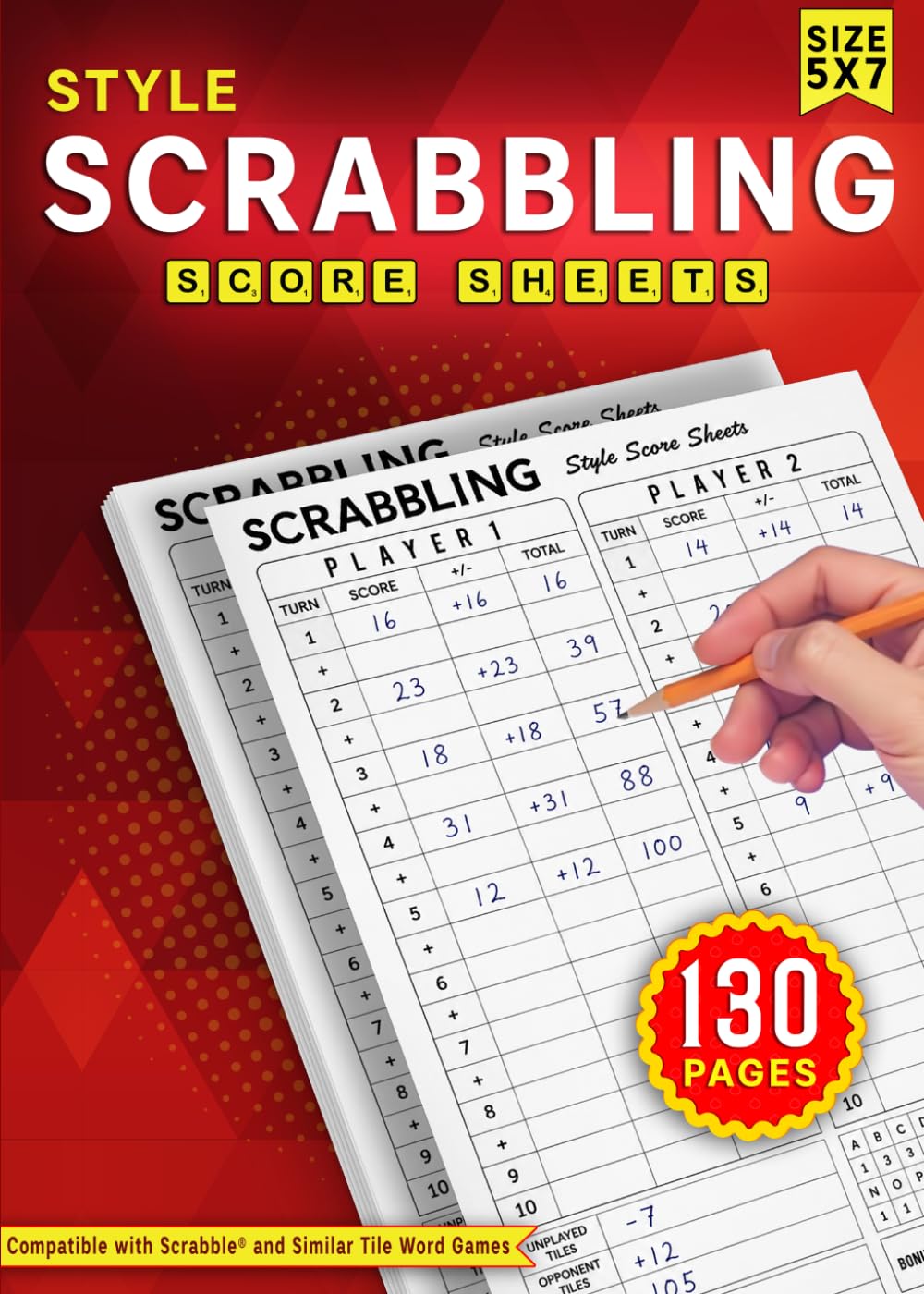 Scrabbling Style Score Sheets: Scrabbling Style Score Pads | Compatible with Popular Tile Word Games | Easy Score Tracking | 5" x 7" Inch Format baixar livro de graça
