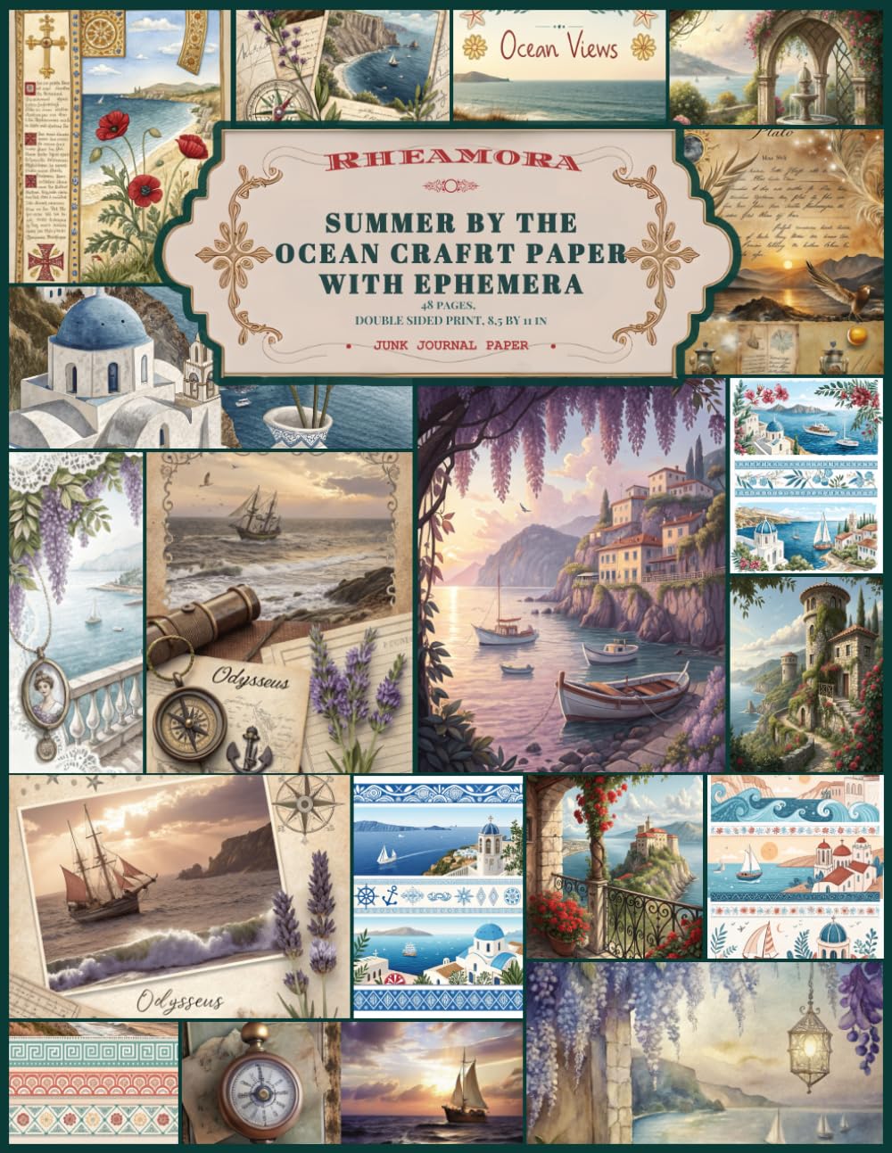 SUMMER BY THE OCEAN CRAFT PAPER WITH EPHEMERA: 48 pages with premium print color interior ideal for card making, scrapbooking, junk journals, art... diary embelisments, background paper and more baixar o livro de graça