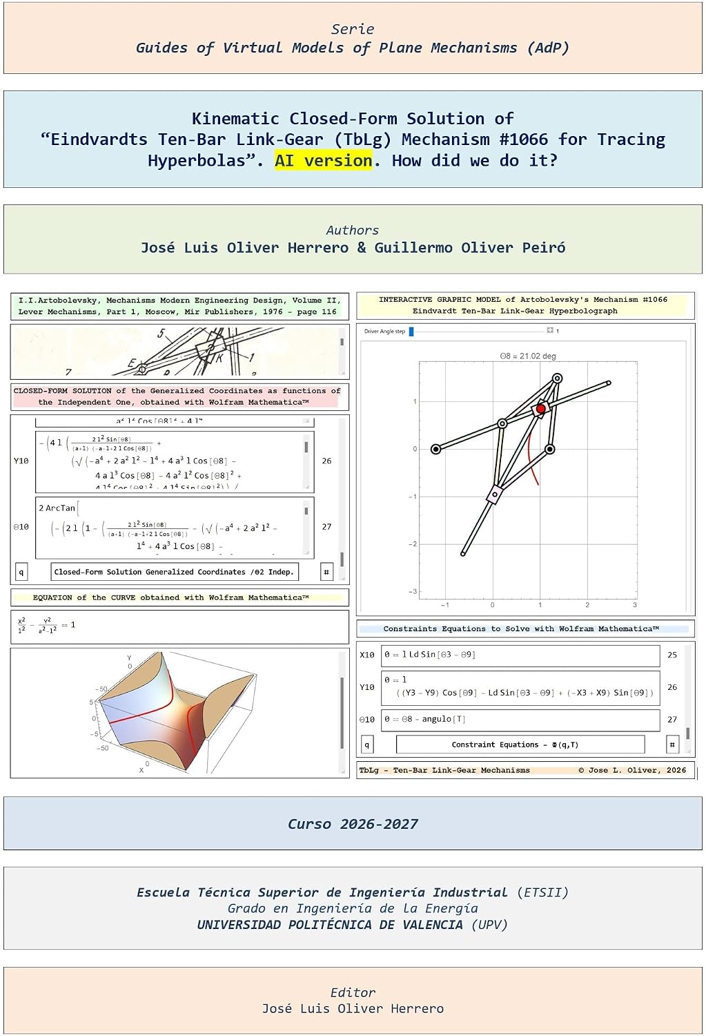 Kinematic Closed-Form Solution of “Eindvardts Ten-Bar Link-Gear (TbLg) Mechanism #1066 for Tracing Hyperbolas”. AI version. How did we do it? (Guides to... Models (vLTm™) Book 1054) (English Edition) baixar o livro de graça