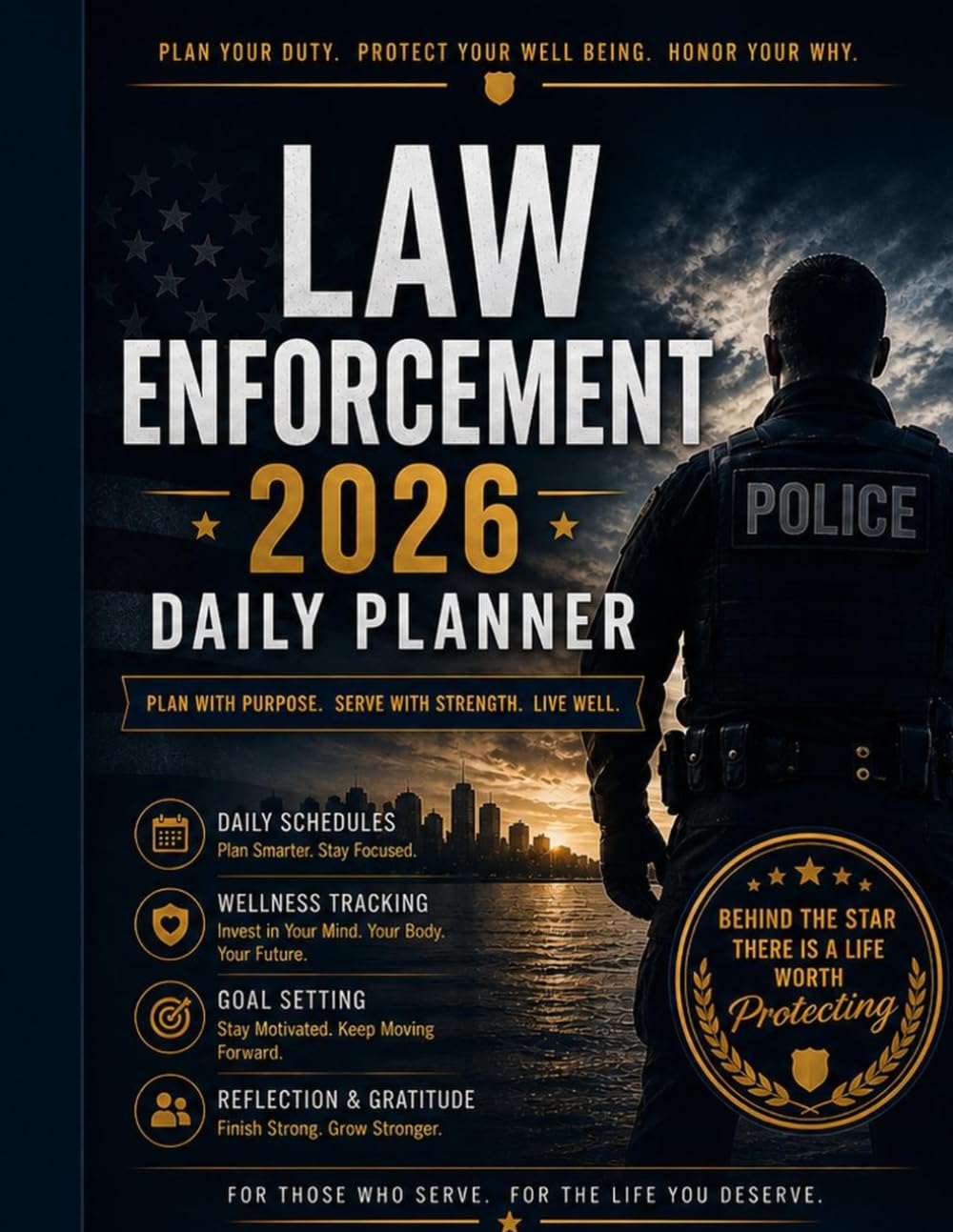 ler totalmente Law Enforcement 2026 Daily Planner, July 1 through December 31: 0000–2300 Time Blocks, Shift Notes, Wellness Tracking, Budgeting, Leadership Quotes