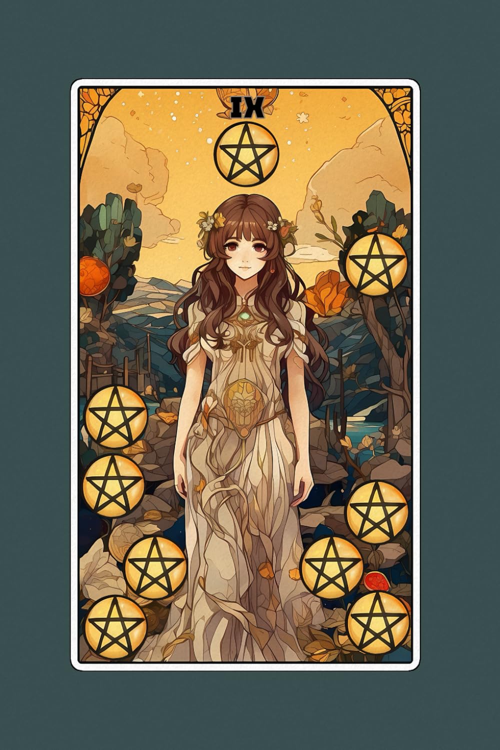 Nine of Pentacles - Tarot Card Notebook - Card No.77 (Color Ed.): A5 Ruled Lined Tarot Journal Diary Sketchbook Notebook - Nine of Pentacles (Independence and Material Well-Being) baixar livro de graça